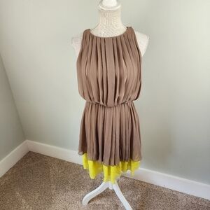Jessica Simpson Pleated Ruffle Sleeveless Elastic Waist Midi Dress Size XS
